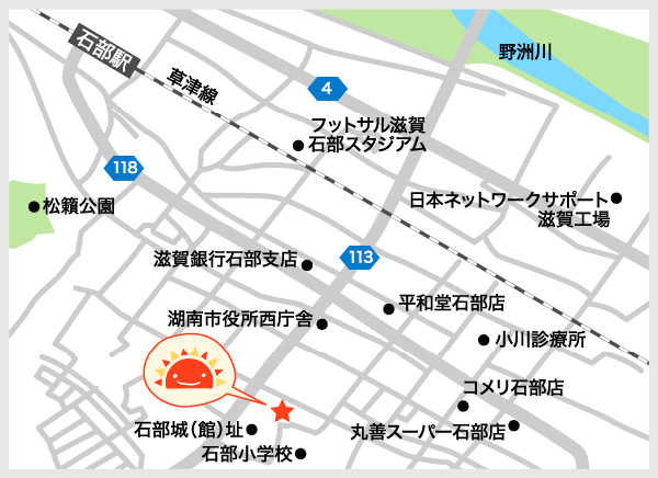 サンライズキッズ保育園 湖南石部園 周辺地図