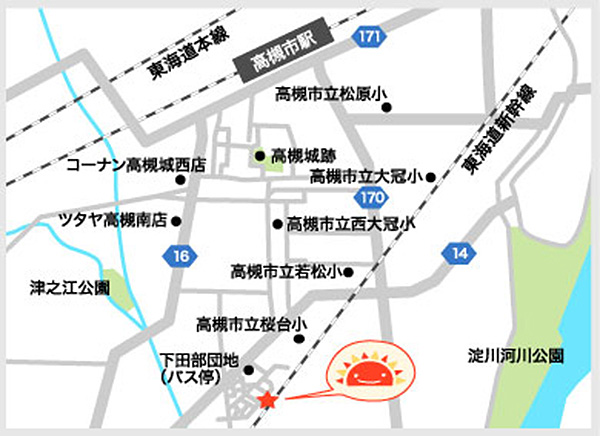 サンライズキッズ保育園 高槻園 周辺地図