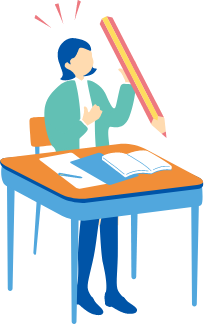筆記試験対策のイラスト
